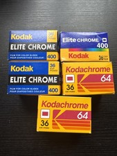Lot of 5 Camera Film Kodak Elite Chrome + Kodachrome 36 Exposures picture