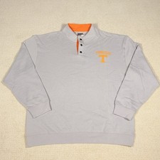 NCAA Tennessee Volunteers 1/4 Button Up Pullover Jacket Gray NEW Mens Size XL picture