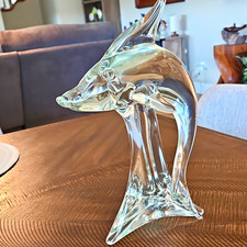 Vintage Handmade Clear Glass Dolphin Figurine by Licio Zanetti picture
