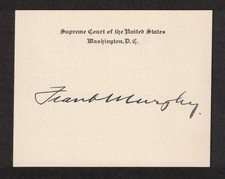 Frank Murphy U.S. Supreme Court Justice Original Signed Autograph Card picture