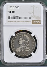 1832 Capped Bust Half Dollars NGC VF-30 picture