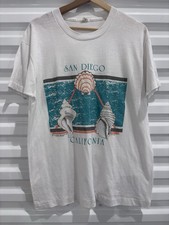 Vtg 80s San Diego California Seashell Shirt Screen Stars Unisex XL Single Stitch picture