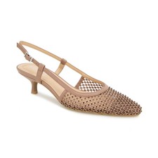 Women's Maggie Mesh Slingback Sandals Tan Crystal Mesh SZ 7.5 picture