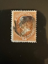 U.S. Stamp141 15 Cent Orange 1870-71 National Bank Note Printing H Grill Used picture