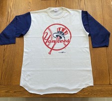 Vintage 1993 NY Yankees Raglan Baseball Shirt XL Garan Deadstock Unworn NOS USA picture