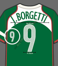 2004/05 Mexico Home Name Set J. Borgetti #9 Soccer Heat Transfer Iron On Patch picture