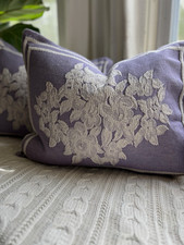 Set two vintage style chenille pillow shams picture