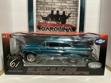 1:18 HIGHWAY 61 COLLECTIBLES - 1957 CHEVY BEL AIR SEDAN [DARK BLUE GRAY] picture
