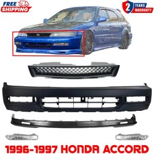 Front Bumper Cover Primed & Upper Grille & Signal Lamps For 1996-97 Honda Accord picture