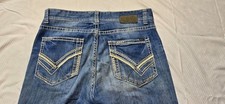 Buckle Black Jeans Mens 36x36 Bootcut Medium Wash Distressed Embroidered Pockets picture