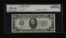 DBR 1934-A $20 FRN New York Fr. 2055-B Legacy 53 PPQ Serial B60806664A picture