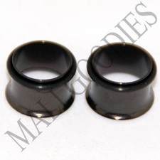 V005 Black Single Flare Flesh Tunnels Earlets Ear Plugs Big Gauges 10G ~ 2