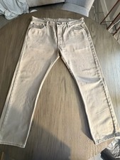 Vintage 1996 Levi’s 501 Jeans W38 L30 Cream Ecru Beige 90s Red Tab picture