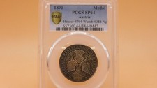 1890 1st Year of the Vienna Coin & Medal Club Austria -PCGS SP64 Silver Medal picture