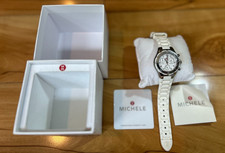 Michele Tahitian Jelly Bean Women Watch Silver Tone Chronograph New Batteries picture