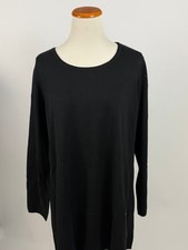 J. JILL black cotton blend tunic sweater Crew neck Women's XL NEW NWT picture