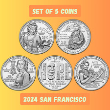 American Women Quarters 2024 S Set of 5 Coins Uncirculated 🇺🇸 picture