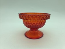 Viking Glass Ruby Red Diamond Point Fairy Lamp Base *Bottom Only* Cadmium Glow picture