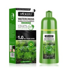 MOKERU Herbal Bubble Hair Color Shampoo Black Permanent Hair Dye 420ml picture