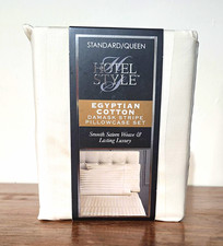 Hotel Style Egyptian Cotton 600TC Damask Stripe Pillowcase 21 x 32 Beige picture