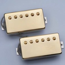 Alnico II 57 Classic Vintage PAF Humbucker Pickups Braided WIRE Gold Fit Gibson picture
