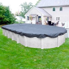 Classic 18 Ft. X 33 Ft. Oval Azure Blue Winter Pool Cover  picture