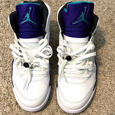 Jordan Air Jordan 5 Retro Grape 2013 White/Purple/Teal Mid Top 136027-108 picture