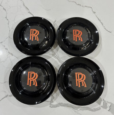 4 Pc Floating Wheel Center Caps for Rolls Royce (Black & Orange) | ОEМ FIT picture