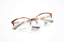 SAKS FIFTH AVENUE SAKS 314 0FG4 Brown 51-18-135 Half Rim Frames STAINLESS Flex picture
