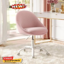 Silla de tocador giratoria ajustable con respaldo y ruedas picture