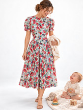 MAGGY LONDON Vintage 1990's Y2K Cottagecore Day Dress Floral Rayon Petite 12 NWT picture
