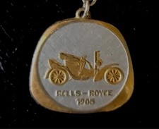Keychain 1905 Rolls-Royce  Key Ring  Vintage Automobile Metal FOB  picture