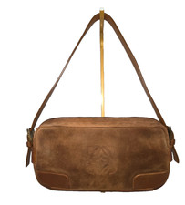 Vintage Loewe Anagram Brown Suede Leather Camera Bag Shoulder Bag Spain picture