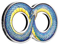 2022 OUROBOROS 2oz $2 Silver Antiqued Colored Coin Australia picture