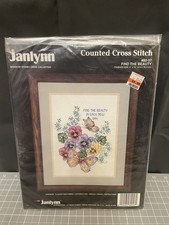 Vintage 1990 Janlynn Counted Cross Stitch Kit Find The Beauty #80-57 Floral picture