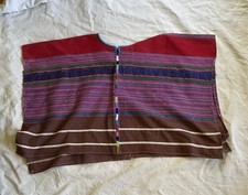 Vintage Handwoven Hand Embroidered Guatemalan Huipil Textile Poncho Ceremonial picture