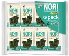 36 Packs Organic Kimnori Seasoned Roasted Seaweed Snacks - Sea Salt  Kim Nori  picture