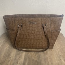 GUESS Women’s Brown Granby Tote Bag Monogram Logo Shoulder Purse NWOT New picture