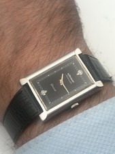 Rare Wittnauer Genève Tank style Automatic 2 Diamond Railroad Dial Vintage Swiss picture