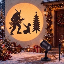 Krampus Christmas Projector Light Outdoor Gothic Holiday Yard Decor Waterproof picture