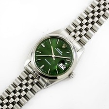 Vintage Rolex Oysterdate Precision Green Dial 34mm Men Steel Watch Ref 6694 picture
