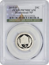2015-S Flag Clad Homestead National Park Quarter PR70DCAM PCGS Proof 70 DC picture