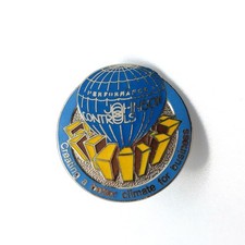 Vintage Johnson Controls Performance Hot Air Balloon Pin Enamel Lapel Business picture