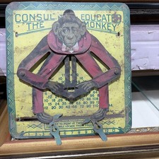 Original Consul the Educated Monkey Tin Multiplication Calculator Vintage 1916 picture