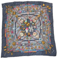 HERMES 90 Petite Main Gray Scarf picture