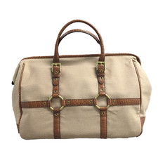 THE LIMITED Womens Tan Canvas Lightweight Overnight Weekend Carry On Bag 23 X 13 picture