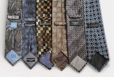 Lot of 6 Silk Ties Zegna J.Z. Richards Pronto Uomo Geometric Paisley picture