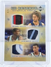 2006-07 UD Reserve Pau Gasol Hakim Warwick Rudy Gay TRIPLE PATCH 4/5 Memphis picture