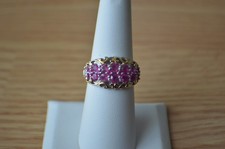 2.00ct Mozambique Ruby/Zircon Ring 18k YG & Rhodium Plated over Fine Silver Sz 7 picture
