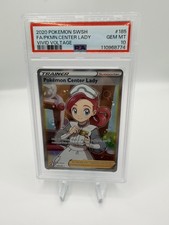 Pokemon 2020 Vivid Voltage Pokemon Center Lady 185/185 Full Art Holo PSA 10 picture